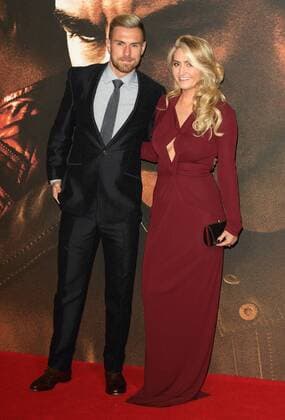 Jack Reacher: Never Go Back European Premiere London, UK. Aaron Ramsey and wife Colleen Ramsay at Jack Reacher: Never Go Back European Premiere at Cineworld, Leicester Square. 20 October 2016 LMK73-62642-211016 