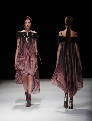 October 21, 2016, Tokyo, Japan - Models display creations of Japanese designer Yuma Koshino at her 2017 spring summer collection in Tokyo as a part of Japan Fashion Week on Friday, October 21, 2016.  (lwxa005639)
