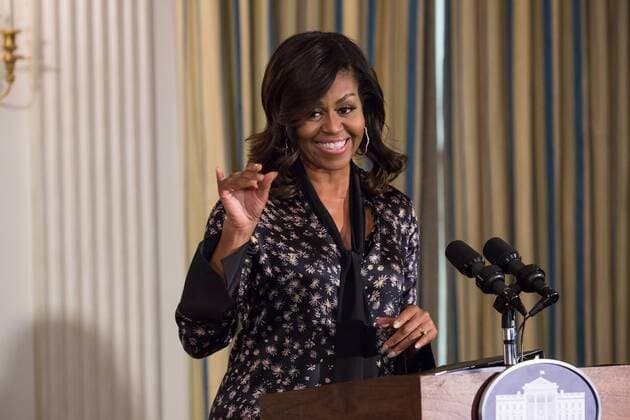 October 21, 2016 - Washington, DC, United States - In the State Dining Room of the White House, in Washington, D.C., USA, on 21 October 2016, First Lady Michelle Obama speaks to students during a Grammy Museum musical workshop. Washington United States  - ZUMAn230 20161021_zaa_n230_267