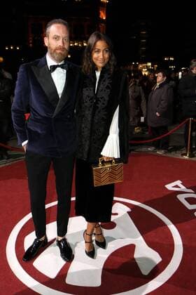 21.10.2016, Frankfurt, Alte Oper, roter Teppich Red Carpet beim Hessischer Film- und Kinopreis 2016 Moderatorin Rabea Schif mit Ehemann Gastronom David Gergely
