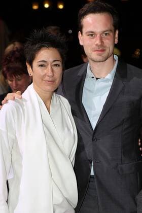 21.10.2016, Frankfurt, Alte Oper, roter Teppich Red Carpet beim Hessischer Film- und Kinopreis 2016 Journalistin Dunja Hayali und Schauspieler Florian Bartholomäi