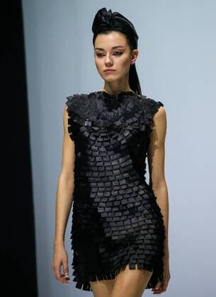 MOSCOW, RUSSIA - OCTOBER 21, 2016: A model showcases creations during a runway show for the Spring Summer 2017 collection by Russian fashion brand Alla Couture at the 2016 Moscow Fashion Week, at Moscow s Gostiny Dvor Shopping and Exhibition Centre. Artyom Geodakyan TASS  TS03531D