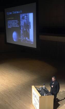 October 22, 2016 - U.S. - ASEC -- John Greenewald, Jr. of Los Angeles, CA, talks about scientists including New Mexico astronomer Clyde Tombaugh who have seen UFO s at the 2016 New Mexico UFO Conference at Cleveland High School on Saturday, October 22, 2016. Greenewald created the largest privately run online repository of declassified government documents called The Black Vault. U.S. - ZUMAab1_ 20161022_zaf_ab1_010