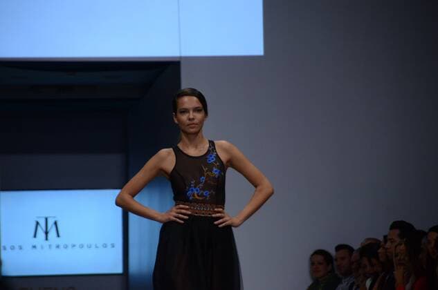 Greece: Second day of 10th AXDW in Athens A model wears a creation of Tassos Mitropoulos fashion designer. Second day of the 10th Athens Xclusive Designers Week fashion event in Athens with many Greek fashion designers showcasing their creations.  GeorgexPanagakis