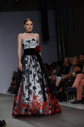 Greece: Second day of 10th AXDW in Athens A model wears a creation of Olga Karaververi fashion designer. Second day of the 10th Athens Xclusive Designers Week fashion event in Athens with many Greek fashion designers showcasing their creations.  GeorgexPanagakis