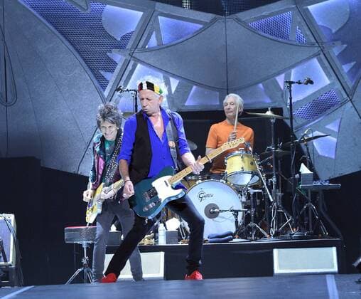 October 22, 2016 - Las Vegas, Nevada, United States of America - Guitarists Ronnie Woods, Keith Richards and drummer Charlie Watts of the English rock band The Rolling Stones perform in concert at T-Mobile Arena on October 22, 2016 in Las Vegas, Nevada. Las Vegas United States of America - ZUMAt114 20161022_zap_t114_054