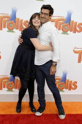 Zooey Deschanel & husband Jacob Pechenik TROLLS FILM PREMIERE Los Angeles Patrick Rideaux PicturePerfect