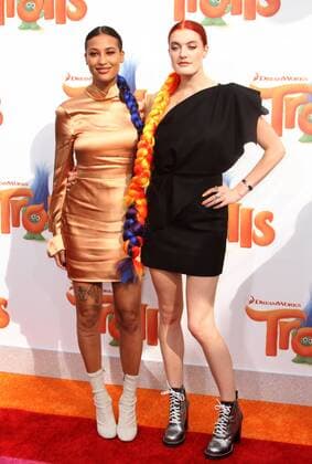 October 23, 2016 - Los Angeles, CA, United States - 23 October 2016 - Los Angeles, California - Aino Jawo and Caroline Hjelt of Ã¢â‚¬Å Icona PopÃ¢â‚¬Â. Trolls Los Angeles Premiere held at the Regency Village Theatre in Los Angeles. Photo Credit: AdMedia Los Angeles United States - ZUMAa123 20161023_zaa_a123_239