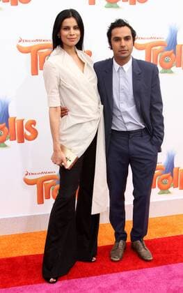 October 23, 2016 - Los Angeles, CA, United States - 23 October 2016 - Los Angeles, California - Neha Kapur and Kunal Nayyar. Trolls Los Angeles Premiere held at the Regency Village Theatre in Los Angeles. Photo Credit: AdMedia Los Angeles United States - ZUMAa123 20161023_zaa_a123_267