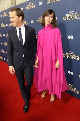 . 24 10 2016. London, United Kingdom. Benedict Cumberbatch and wife arriving at the Doctor Strange launch event at Westminster Abbey in London.  xStephenxLockx xi-Imagesx IIM-13682-0003