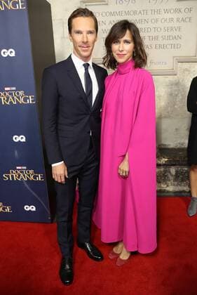 . 24 10 2016. London, United Kingdom. Benedict Cumberbatch and wife arriving at the Doctor Strange launch event at Westminster Abbey in London.  xStephenxLockx xi-Imagesx IIM-13682-0006