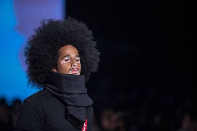 October 24, 2016 - Sao Paulo, Brazil - Model presents creation by LAB, during the Sao Paulo Fashion Week, winter 2017 edition, this Monday, in Sao Paulo, Brazil. Sao Paulo Brazil - ZUMAl146 20161024_zaf_l146_109