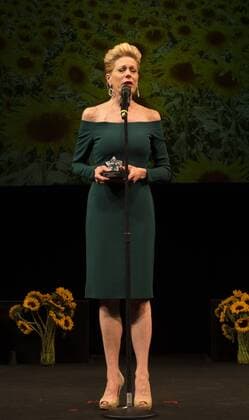 US: Nothing Like A Dame Marin Mazzie speaks during Nothing like a dame benefit actors fund women health and honor Marin Mazzie with Phyllis Newman Dame award  LevxRadin
