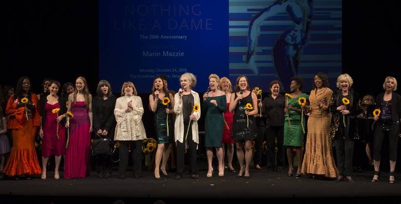 US: Nothing Like A Dame Curtain call for Nothing like a dame benefit actors fund women health and honor Marin Mazzie with Phyllis Newman Dame award  LevxRadin