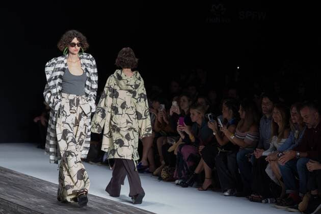 October 25, 2016 - Sao Paulo, Brazil - Model presents creation by A Brand, during the Sao Paulo Fashion Week, winter 2017 edition, this Tuesday, in Sao Paulo, Brazil. Sao Paulo Brazil - ZUMAl146 20161025_zaf_l146_021