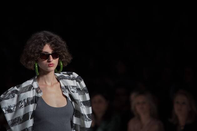 October 25, 2016 - Sao Paulo, Brazil - Model presents creation by A Brand, during the Sao Paulo Fashion Week, winter 2017 edition, this Tuesday, in Sao Paulo, Brazil. Sao Paulo Brazil - ZUMAl146 20161025_zaf_l146_022