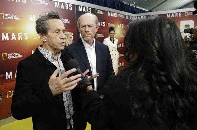 Brian Grazer and Ron Howard arrive on the red carpet at the National Geographic Channel MARS New York Premiere on October 26, 2016 in New York City  NYP20161026120 JOHNxANGELILLO