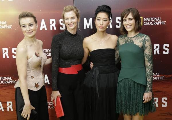Anamaria Marinca, Cosima Shaw, Jihae and Clementine Poidatz arrive on the red carpet at the National Geographic Channel MARS New York Premiere on October 26, 2016 in New York City  NYP20161026122 JOHNxANGELILLO