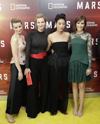 Anamaria Marinca, Cosima Shaw, Jihae and Clementine Poidatz arrive on the red carpet at the National Geographic Channel MARS New York Premiere on October 26, 2016 in New York City  NYP20161026123 JOHNxANGELILLO