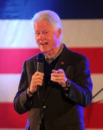 President Bill Clinton surprises the fans of Jon Bon Jovi by arriving at the end of his performance at a pro-Hillary Clinton concert at the Soldiers & Sailors Memorial Hall and Museum in Oakland area of Pittsburgh on October 27, 2016.  PIT2016102707 ARCHIExCARPENTER