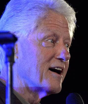 President Bill Clinton surprises the fans of Jon Bon Jovi at the end of a pro-Hillary Clinton Get Out the Vote concert at the Soldiers & Sailors Memorial Hall and Museum in Oakland area of Pittsburgh on October 27, 2016.  PIT2016102714 ARCHIExCARPENTER