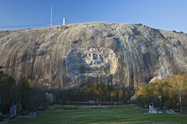 USA: Georgia USA, Georgia, Atlanta. World s largest high-relief carving on Stone Mountain depicting Confederate leaders. Credit as: Dennis Flaherty Jaynes Gallery DanitaDelimont.com (RF)  Copyright: xBillxJaynesx(BJA)x xDanitaxDelimont US11 BJA0027