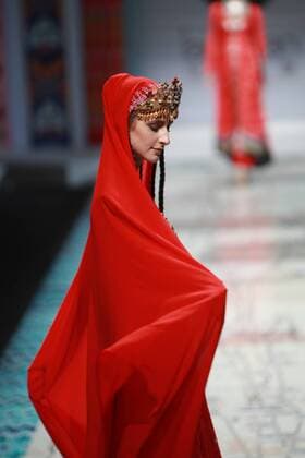 BEIJING, CHINA - OCTOBER 28: A model showcases designs on the runway at TaoLouLan by Tao Tao collection during the Mercedes-Benz China Fashion Week Spring Summer 2017 at the Banquet Hall of Beijing Hotel on October 28, 2016 in Beijing, China.  CFP494552922