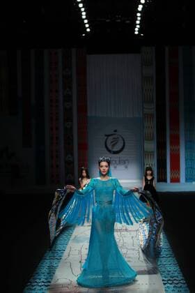 BEIJING, CHINA - OCTOBER 28: A model showcases designs on the runway at TaoLouLan by Tao Tao collection during the Mercedes-Benz China Fashion Week Spring Summer 2017 at the Banquet Hall of Beijing Hotel on October 28, 2016 in Beijing, China.  CFP494552924
