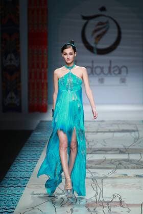BEIJING, CHINA - OCTOBER 28: A model showcases designs on the runway at TaoLouLan by Tao Tao collection during the Mercedes-Benz China Fashion Week Spring Summer 2017 at the Banquet Hall of Beijing Hotel on October 28, 2016 in Beijing, China.  CFP494552925