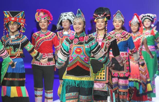 Chinese and European models wear clothing from the Maryma 2017 collection during China s international fashion week in Beijing on October 29, 2016. Chinese fashion designers are becoming an international force with both European and American fashion houses looking at the new, fresh Chinese clothing-minds as potential partners in future clothing brands.  PEK2016102929 STEPHENxSHAVER