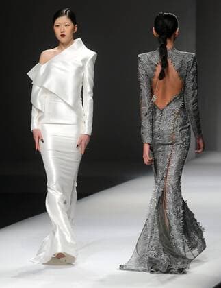 Chinese and European models wear clothing from the Maryma 2017 collection during China s international fashion week in Beijing on October 29, 2016. Chinese fashion designers are becoming an international force with both European and American fashion houses looking at the new, fresh Chinese clothing-minds as potential partners in future clothing brands.  PEK2016102913 STEPHENxSHAVER