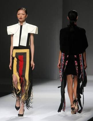 Chinese and European models wear clothing from the Maryma 2017 collection during China s international fashion week in Beijing on October 29, 2016. Chinese fashion designers are becoming an international force with both European and American fashion houses looking at the new, fresh Chinese clothing-minds as potential partners in future clothing brands.  PEK2016102938 STEPHENxSHAVER