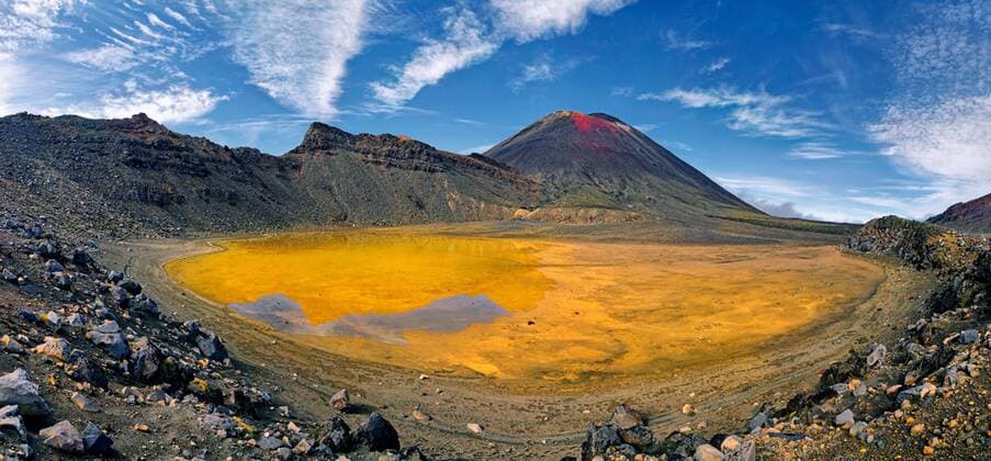  Vulkanlandschaft mit dem Vulkanberg Mount Ngauruhoe, Tongariro Alpine Crossing Trail, Tongariro, Manawatu-Wanganui, Nordinsel, Neuseeland, Ozeanien Copyright: imageBROKER/MichaelxRucker ibxrum04407500.jpg
