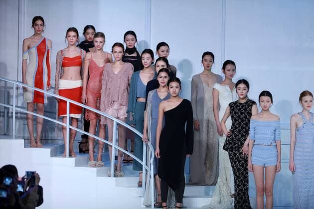 BEIJING, CHINA - OCTOBER 30: Models showcase designs on the runway at Snow Lotus collection by Tanya Wang during the Mercedes-Benz China Fashion Week Spring Summer 2017 at Banquet Hall of Beijing Hotel on October 30, 2016 in Beijing, China.  CFP494679697