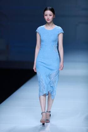 BEIJING, CHINA - OCTOBER 30: A model showcases designs on the runway at Snow Lotus collection by Tanya Wang during the Mercedes-Benz China Fashion Week Spring Summer 2017 at Banquet Hall of Beijing Hotel on October 30, 2016 in Beijing, China.  CFP494679691