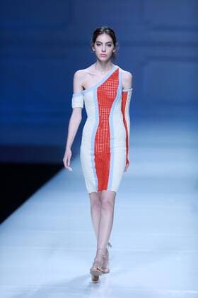 BEIJING, CHINA - OCTOBER 30: A model showcases designs on the runway at Snow Lotus collection by Tanya Wang during the Mercedes-Benz China Fashion Week Spring Summer 2017 at Banquet Hall of Beijing Hotel on October 30, 2016 in Beijing, China.  CFP494679688