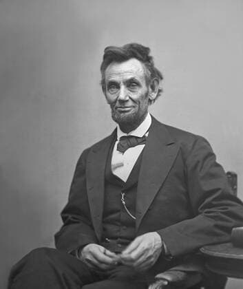 September 1, 2016 - U.S. President Abraham Lincoln, Portrait, Seated next to Table Holding Spectacles and Pencil, Washington DC, USA, by Alexander Gardner, February 1865 - ZUMAg145 20160901_zza_g145_019