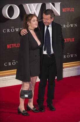 The Crown World Premiere London, UK. Peter Morgan and Partner at the World Premiere of new Netflix Original series The Crown at Odeon Leicester Square on November 1, 2016 in London, England. LMK386 -61210-021116 