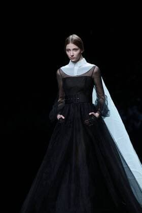 BEIJING, CHINA - NOVEMBER 01: A model showcases designs on the runway at AM.IXAM collection by Ma Ying during the Mercedes-Benz China Fashion Week Spring Summer 2017 at Banquet Hall of Beijing Hotel on November 1, 2016 in Beijing, China.  CFP494828337