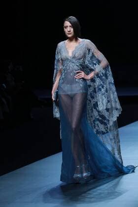 BEIJING, CHINA - NOVEMBER 01: A model showcases designs on the runway at AM.IXAM collection by Ma Ying during the Mercedes-Benz China Fashion Week Spring Summer 2017 at Banquet Hall of Beijing Hotel on November 1, 2016 in Beijing, China.  CFP494828355