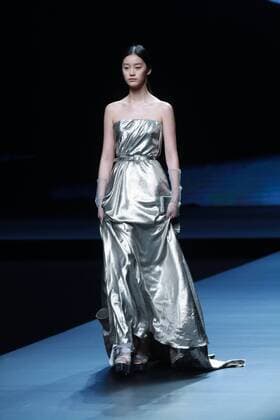 BEIJING, CHINA - NOVEMBER 01: A model showcases designs on the runway at AM.IXAM collection by Ma Ying during the Mercedes-Benz China Fashion Week Spring Summer 2017 at Banquet Hall of Beijing Hotel on November 1, 2016 in Beijing, China.  CFP494828356
