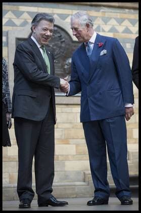 . 02 11 2016. London, United Kingdom. The Prince of Wales with the Columbian President Juan Manuel Santos Calder—n at the Natural History Museum in London on the second day of the President s State Visit to the United Kingdom.  xStephenxLockx xi-Imagesx IIM-13730-0004
