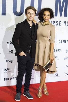 Victor Clavijo And Montse Pla during the premier of the film 100 METROS at Capitol Cinema in Madrid, Spain. November 02, 2016.  (20161102048)