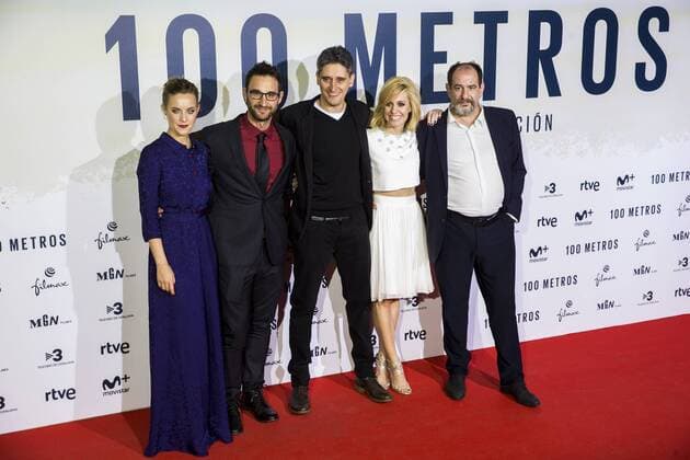 Dani Rovira, Marel Barrena, Alexandra jimenez, Karra Elejalde during the premier of the film 100 METROS at Capitol Cinema in Madrid, Spain. November 02, 2016.  (20161102062)