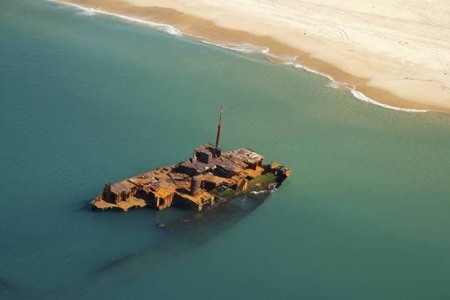 Australia, New South Wales, Newcastle, Wreck of the Sygna, Stockton Beach - aerial  Copyright: xDavidxWallxPhotographyx xDanitaxDelimont AU01 DWA3358