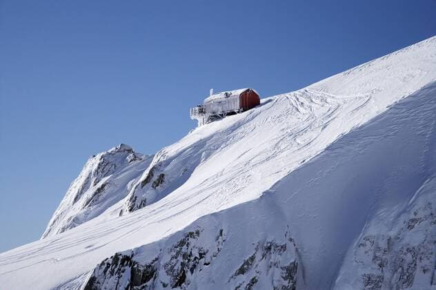 Centennial Hut, above Franz Josef Glacier, West Coast, South Island, New Zealand - aerial  Copyright: xDavidxWallxPhotographyx xDanitaxDelimont AU02 DWA4413