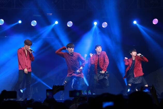 HONG KONG, CHINA - NOVEMBER 05: South Korean boy group Infinite perform onstage during the Mega K Music Festival 2016 at Hong Kong Coliseum on November 5, 2016 in Hong Kong, China.  CFP495062593
