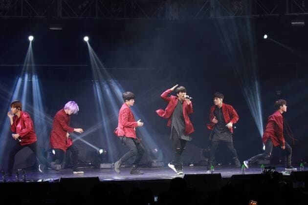HONG KONG, CHINA - NOVEMBER 05: South Korean boy group Infinite perform onstage during the Mega K Music Festival 2016 at Hong Kong Coliseum on November 5, 2016 in Hong Kong, China.  CFP495062596