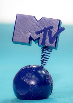A trophy is seen in the photo room during the MTV Europe Music Awards in Rotterdam, The Netherlands on November 6, 2016.  ROT20161106930 SVENxHOOGERHUIS