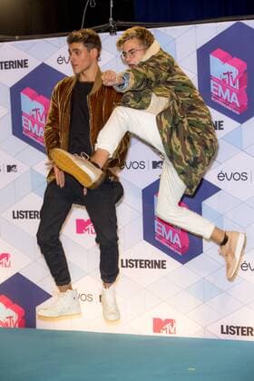 Jack and Jack arrive in the photo room during the MTV Europe Music Awards in Rotterdam, The Netherlands on November 6, 2016.  ROT20161106919 SVENxHOOGERHUIS
